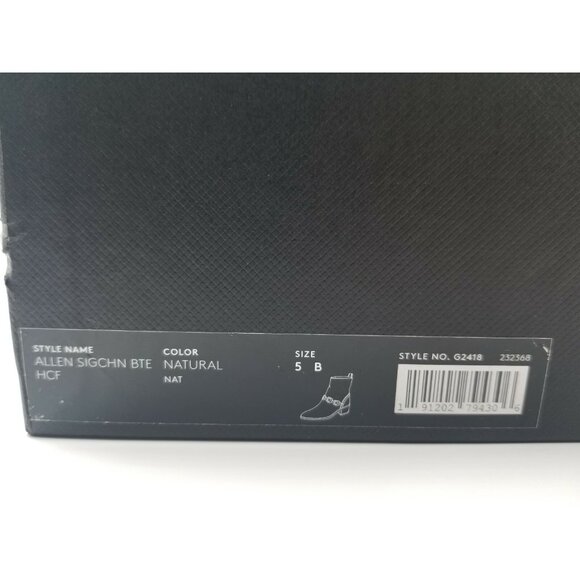 Coach Allen Bootie with Leopard Print Gold Logo Chain Link Size 5 New In Box - Picture 9 of 12